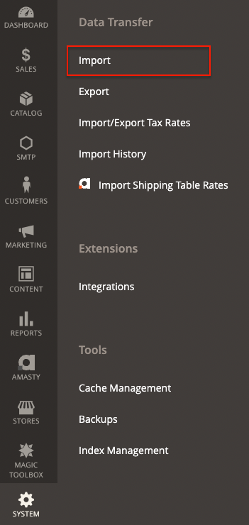 การ Import สินค้า Magento 2