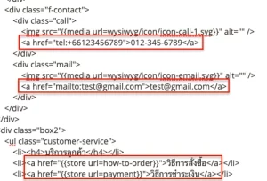 การแก้ไขข้อมูลและลิงค์ใน Footer Magento 2